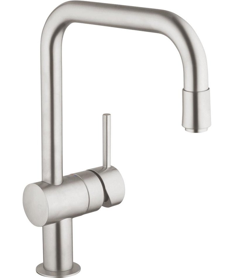 Смеситель с выдвижным изливом GROHE Нержавеющая сталь Vento