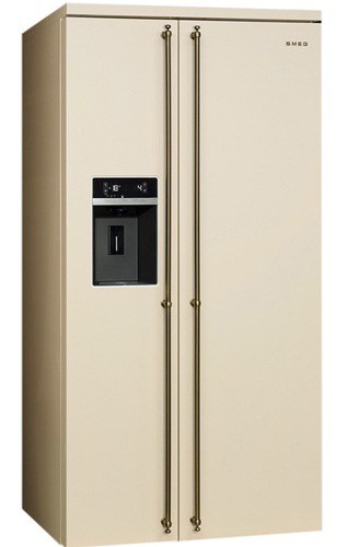 Холодильник комбинированный Smeg Кремовый SBS8004PO