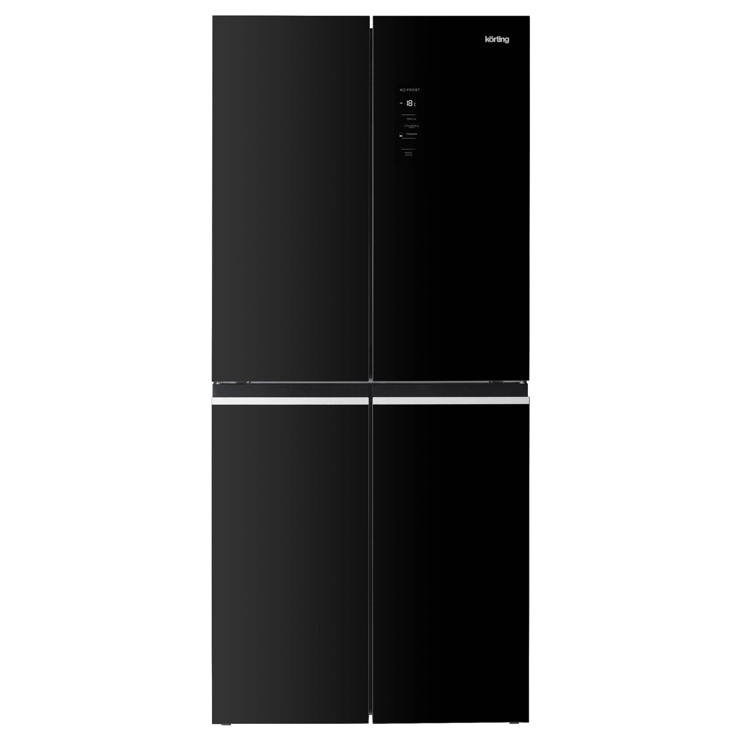 Холодильник Side-by-side Korting Черное стекло KNFM 84799 GN