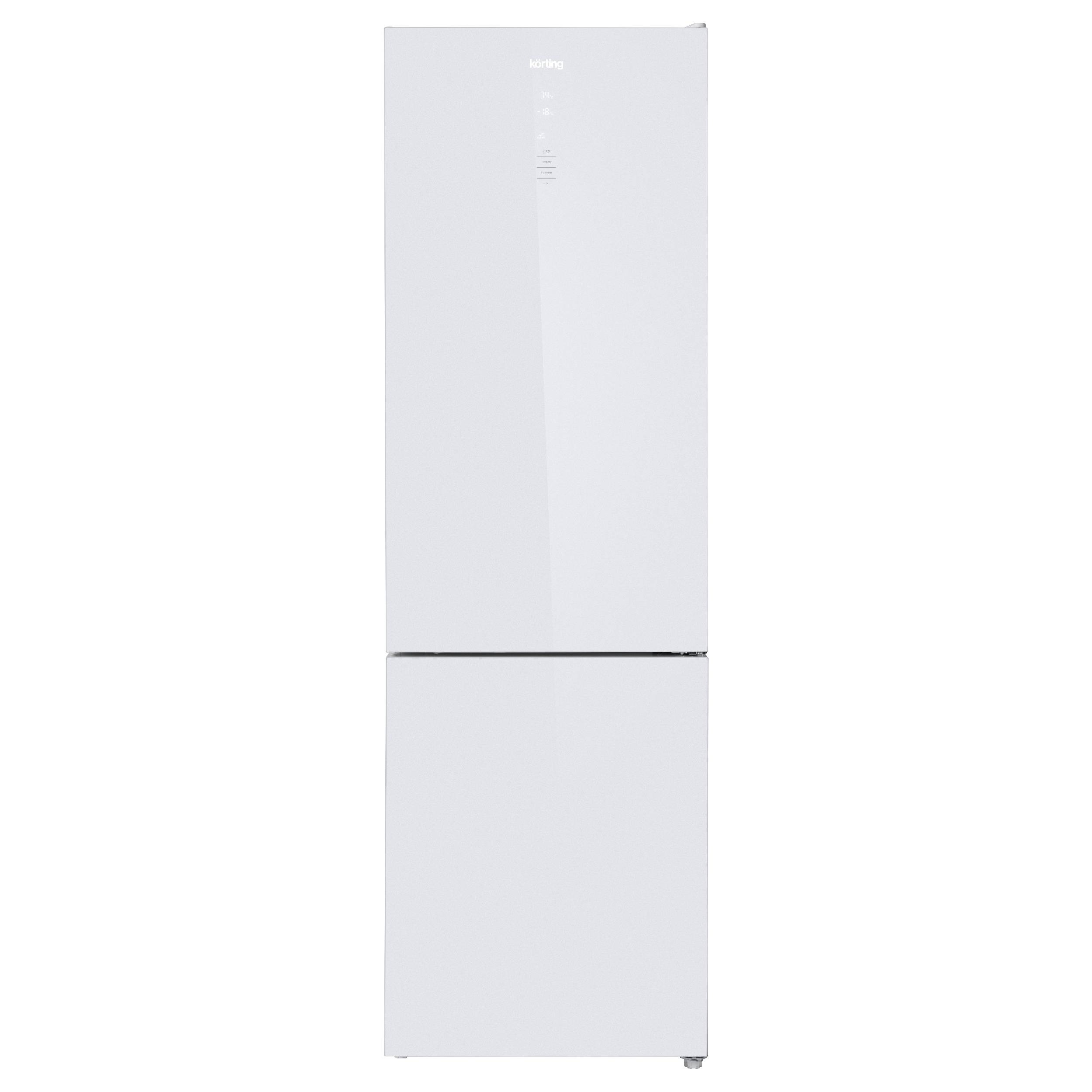 Холодильник комбинированный Korting Белое стекло KNFC 62370 GW