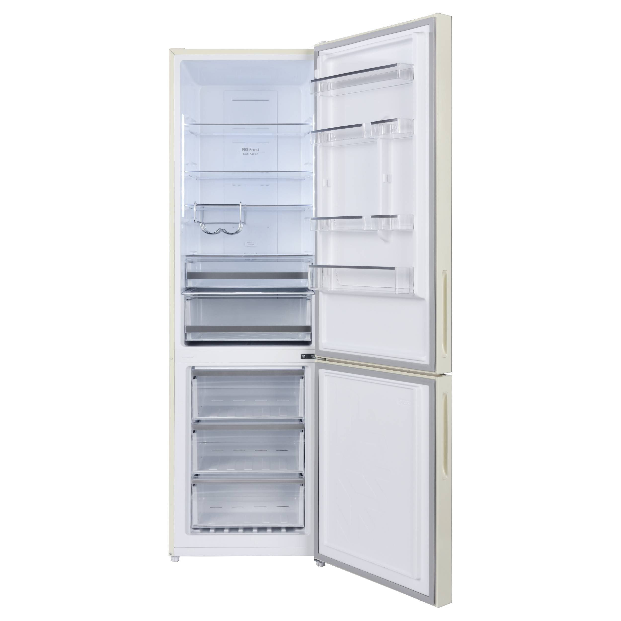 Холодильник комбинированный Korting Бежевое стекло KNFC 62370 GB