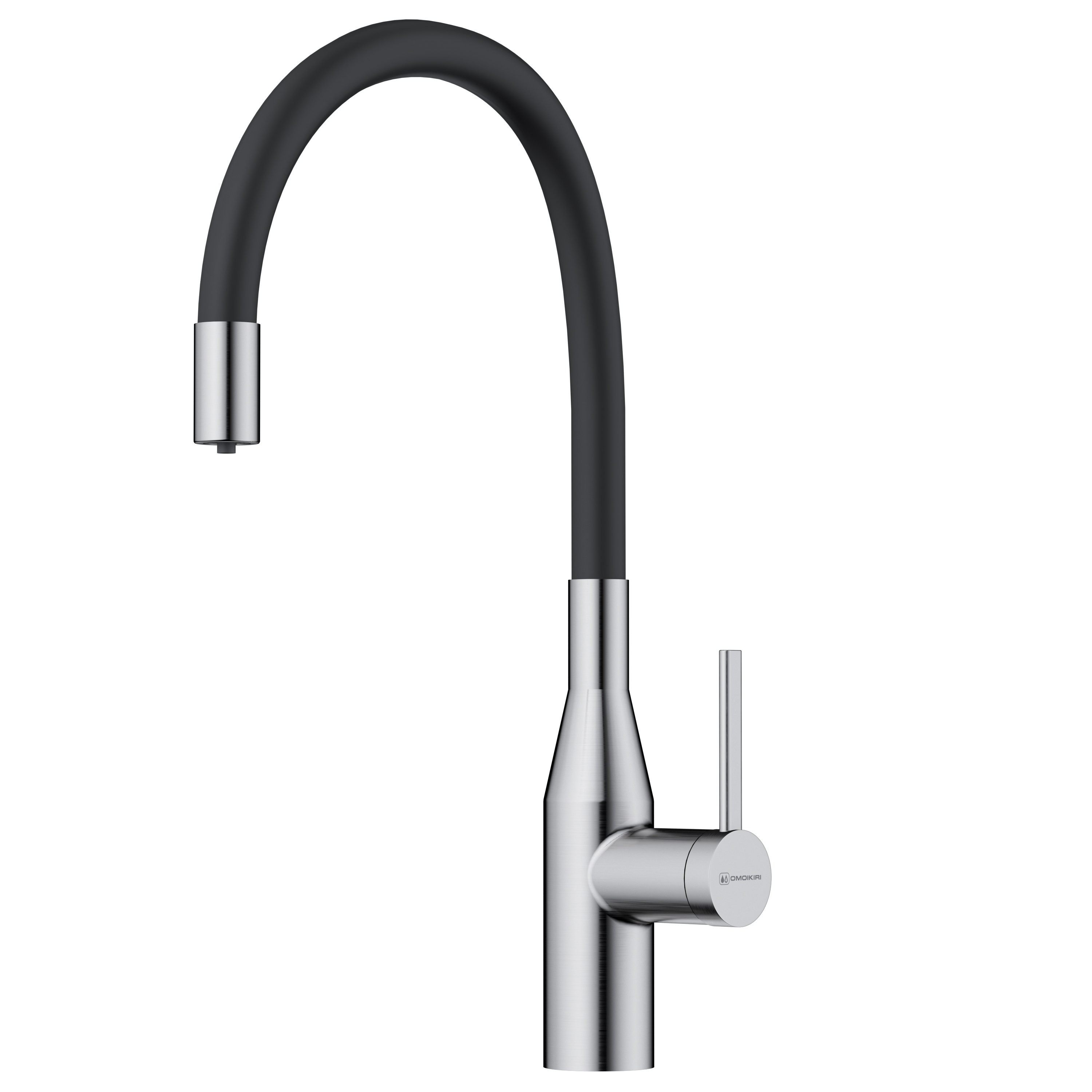Смеситель Omoikiri Нержавеющая сталь + черный YATOMI 2 PLUS BN-BL