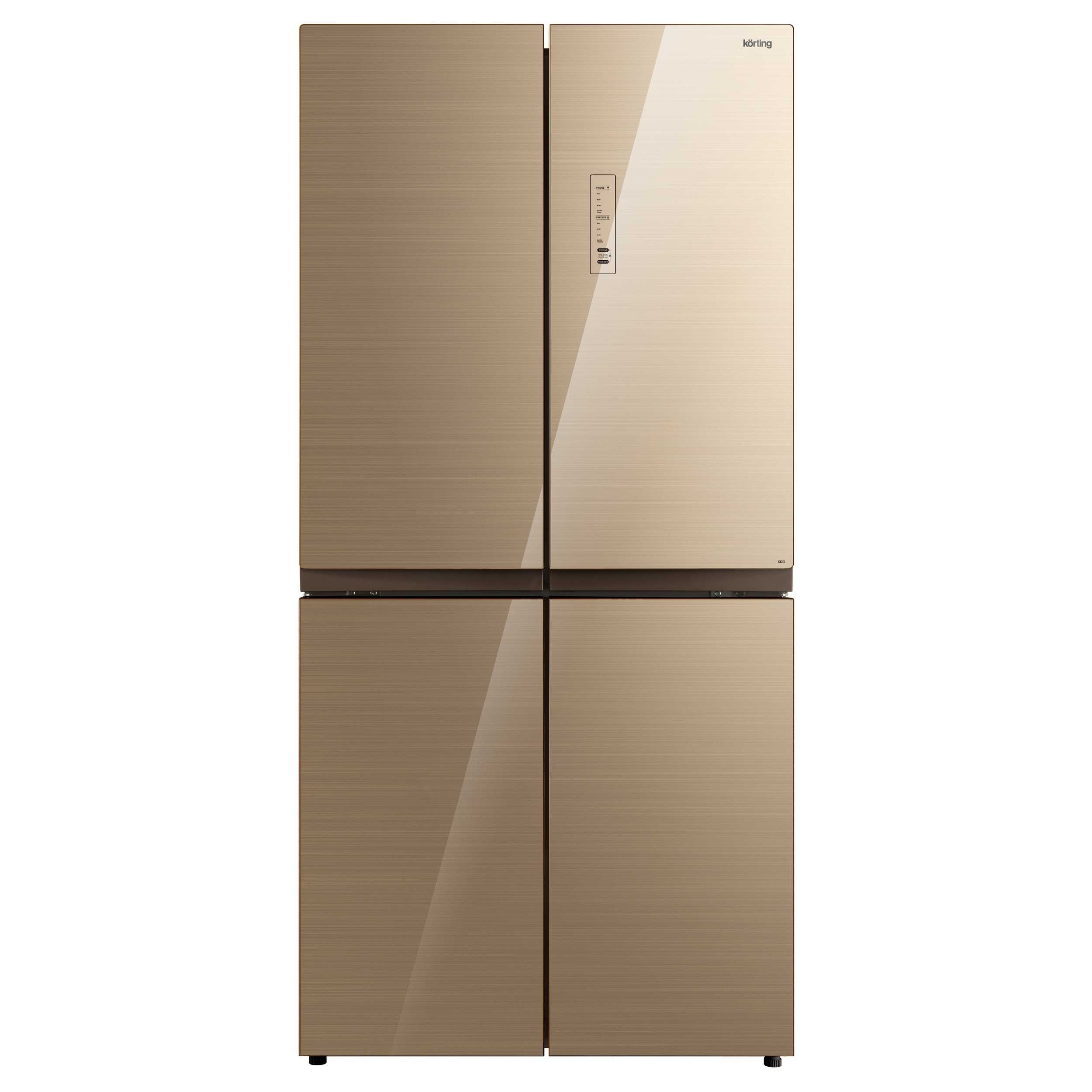Холодильник комбинированный Korting Золотисто-бежевое стекло KNFM 81787 GB УЦЕНКА