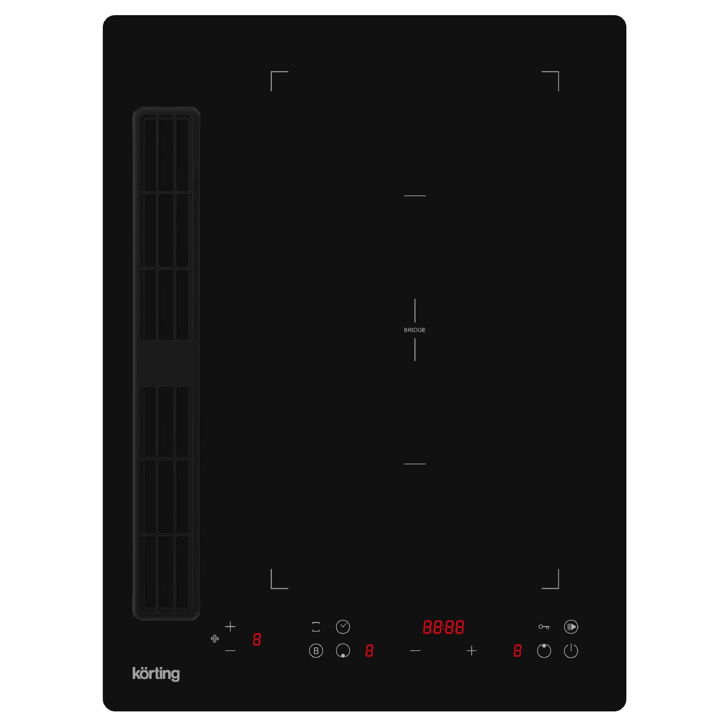 Варочная панель с вытяжкой Korting Черный HIBH 40980 NB