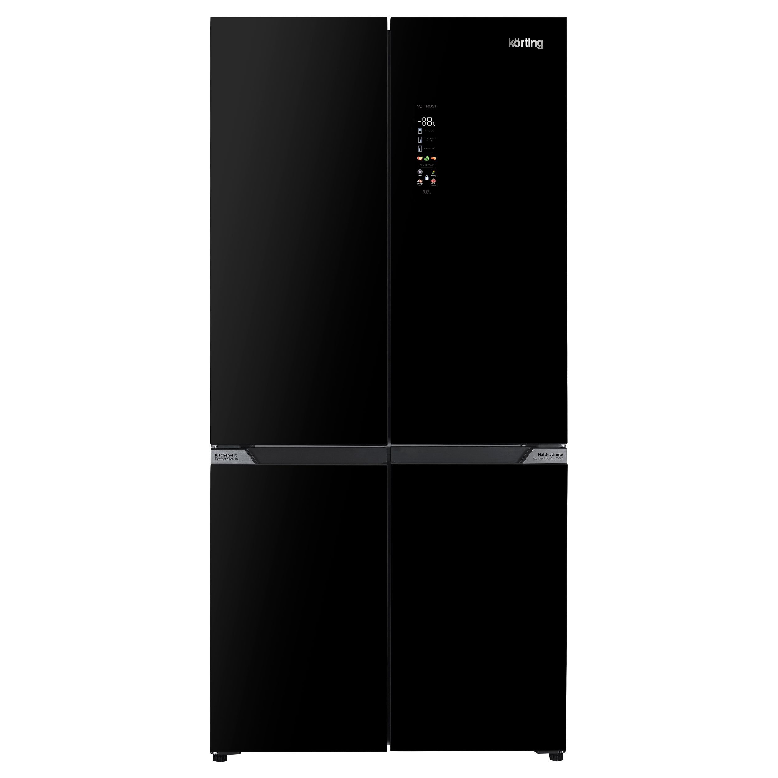 Холодильник Side-by-side Korting Черное стекло KNFM 94899 GN
