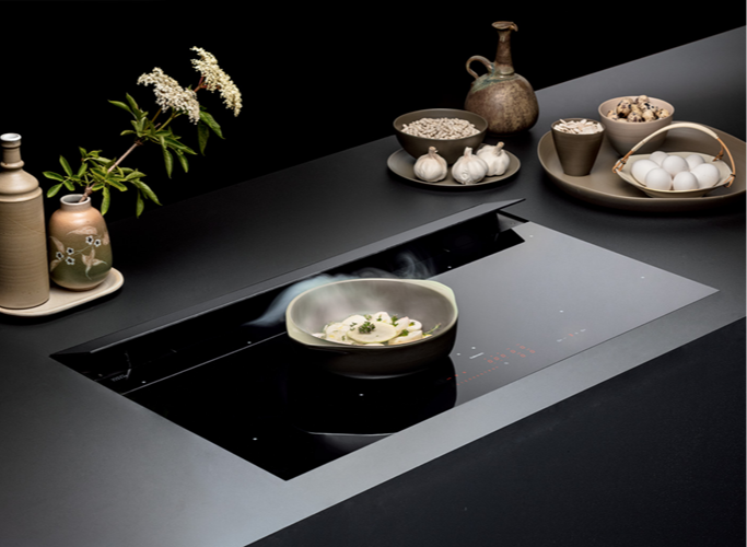 Варочная панель с вытяжкой Falmec Черный BRERA 75 VETRO NERO