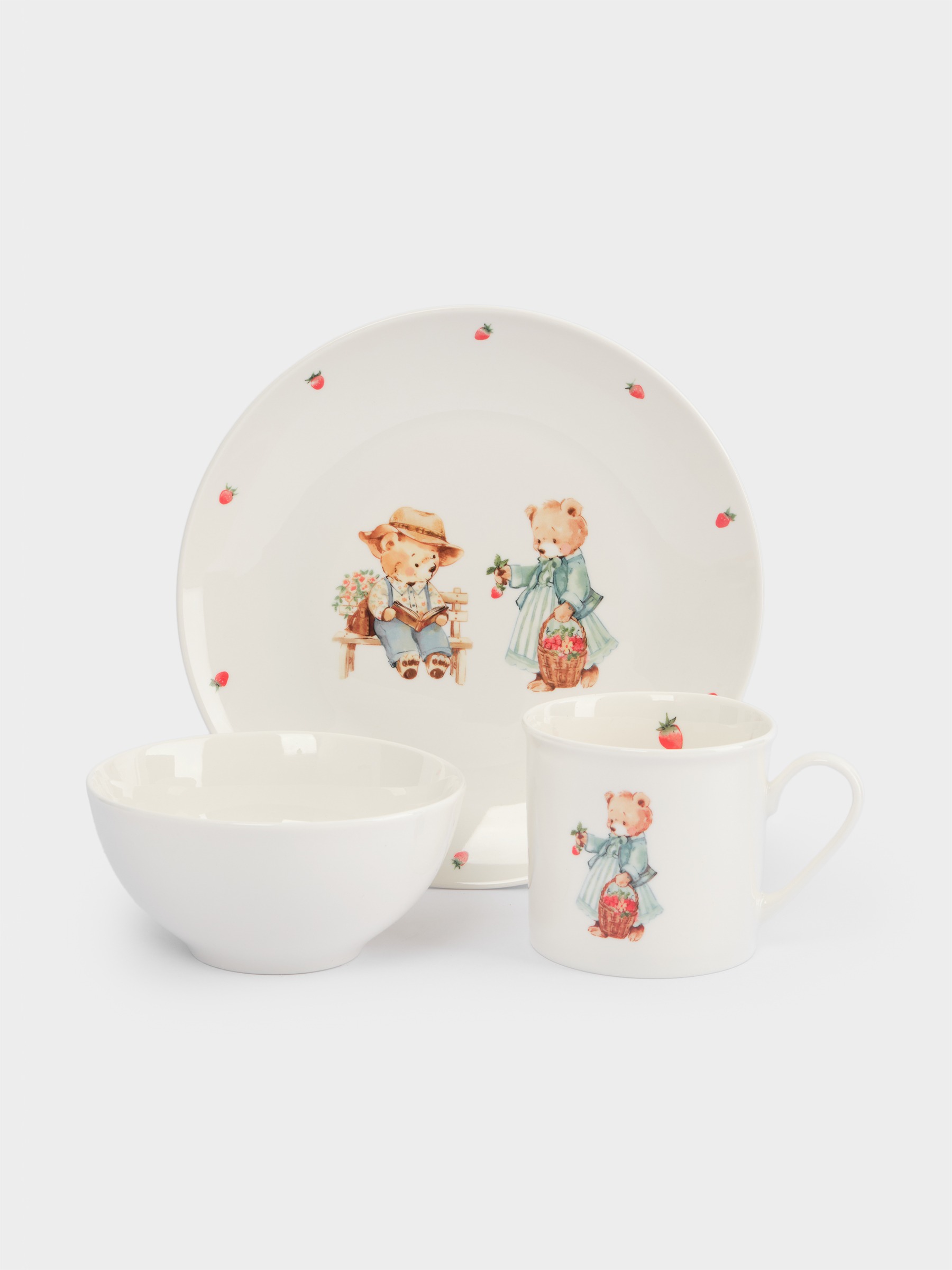 Набор детской посуды, 3 предмета ANNA LAFARG Белый Мишки