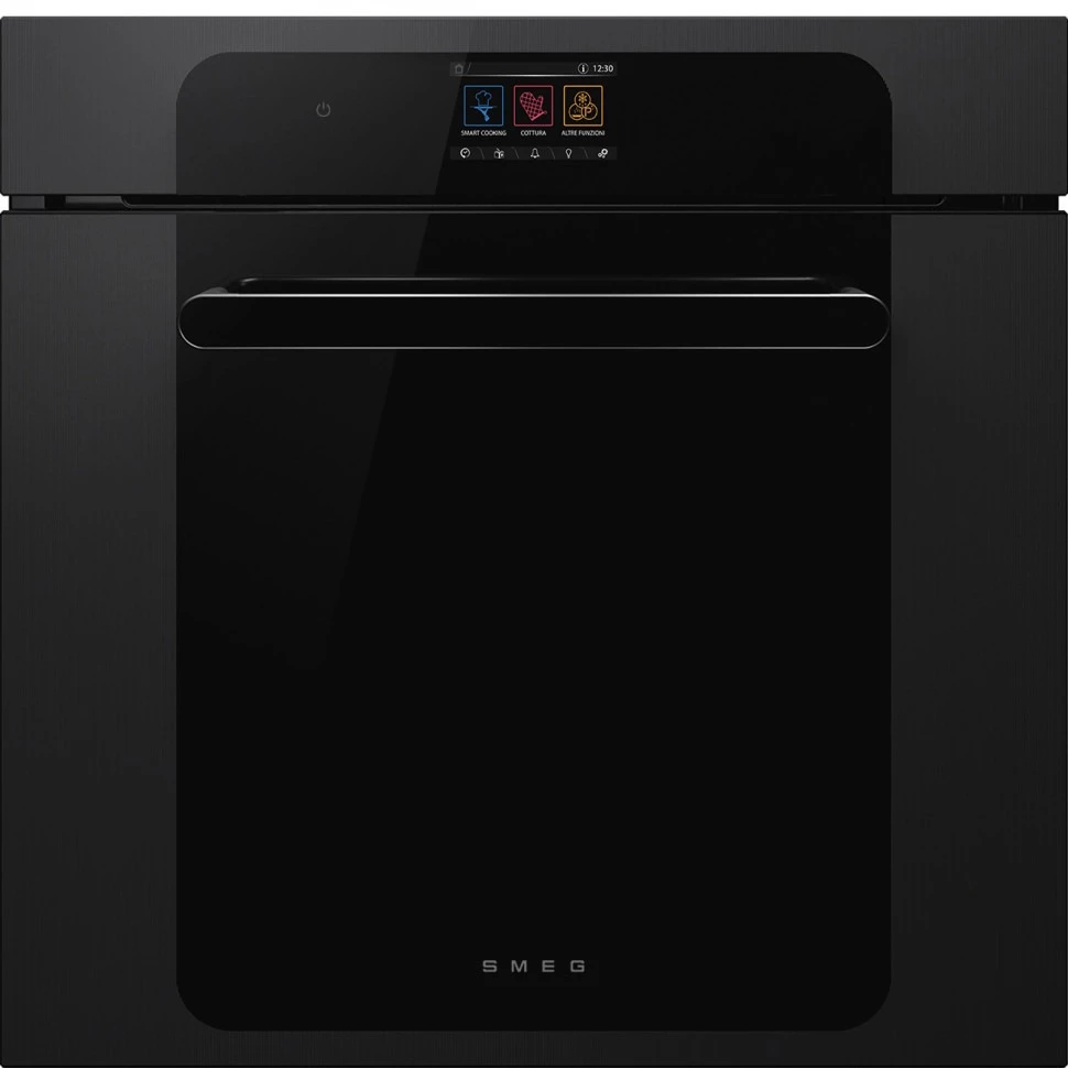 Духовой шкаф с СВЧ и паром Smeg Черное стекло SO6204APB