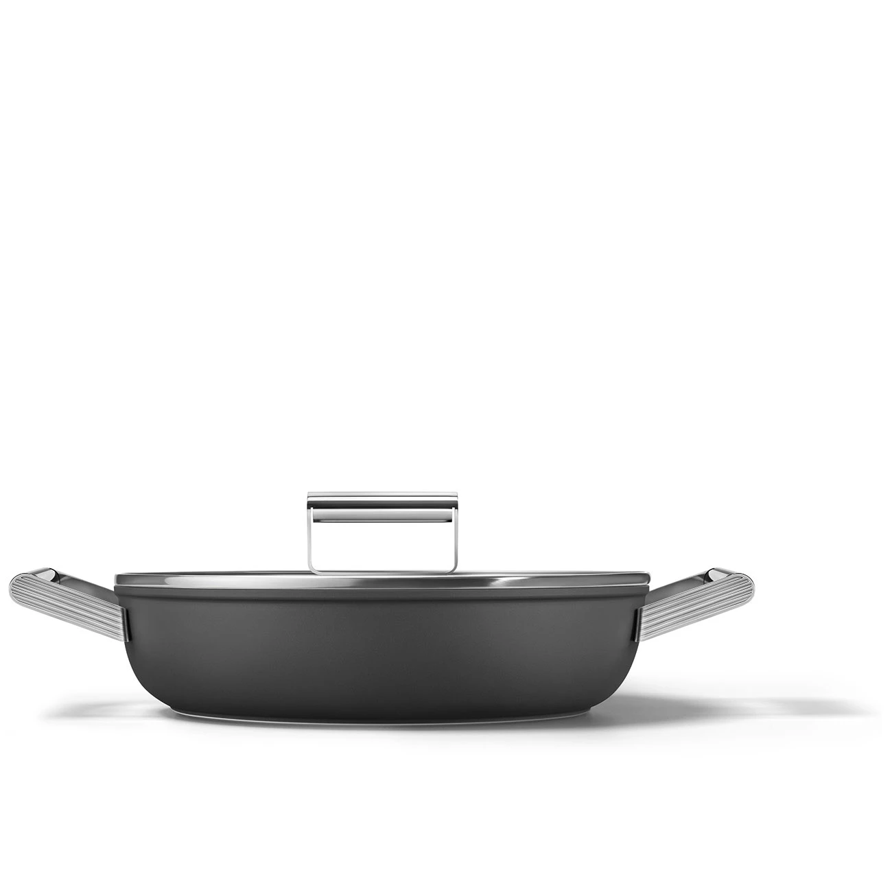 Сковорода с ручками и крышкой 28 см Smeg Черный CKFD2811BLM